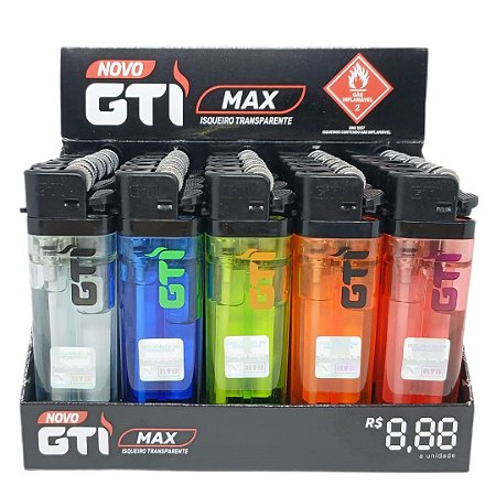 Isqueiro GTI Transparente Grande - Display 25 un