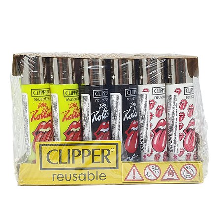 Isqueiro Clipper Grande Lion Rolling Circus x The Rolling Stones - Display 24 un