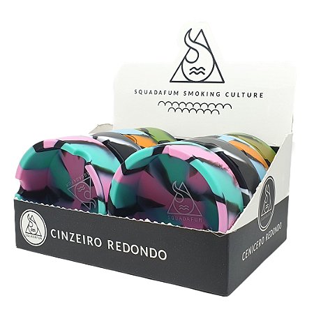 Cinzeiro Squadafum Silicone Redondo Tie Dye - Display 8 un