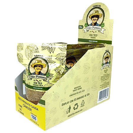 Tabaco Véio Pimenta Virginia Gold 50g - Display 5 un