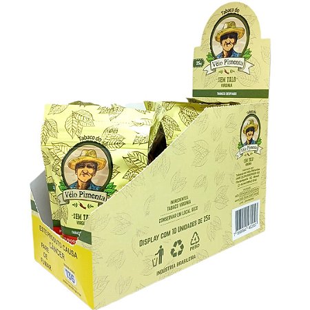 Tabaco Véio Pimenta Virginia Gold 25g - Display 10 un