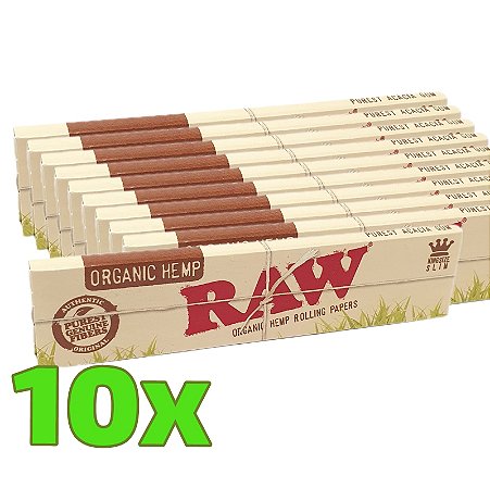 Kit Seda Raw Organic Hemp Slim King Size - 10 unidades