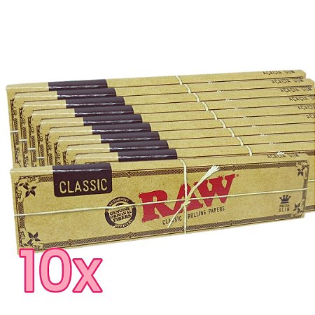 Kit Seda Raw Classic Slim King Size - 10 Unidades