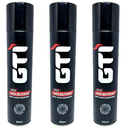 Kit Gás GTI Butano 300ml - 3 Unidades