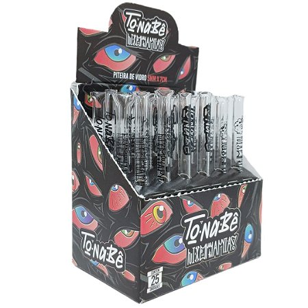 Piteira de Vidro Tonabê x Lixomania 5mm x 7cm - Display 25 un