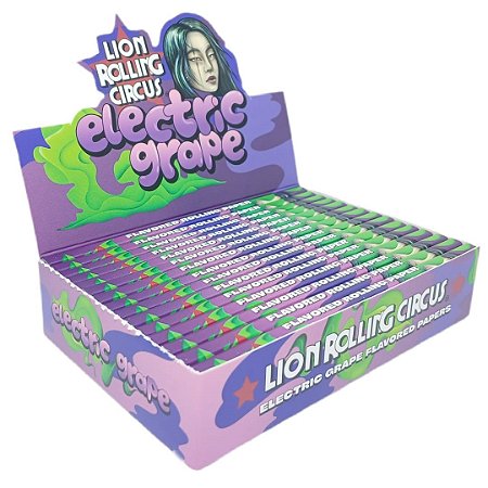 Seda Lion Rolling Circus Brasil Edition Sabor Uva King Size - Display 15 un