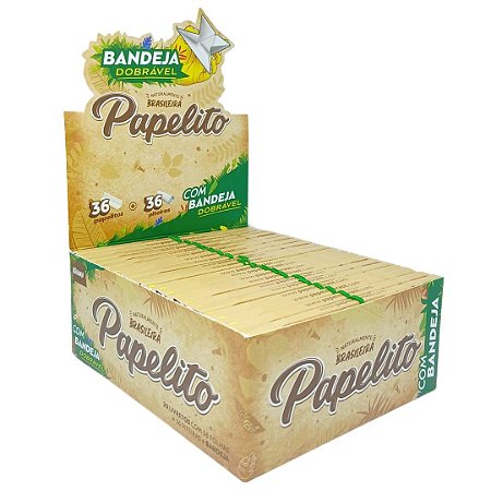 Seda Papelito Brown + Piteira C/ Bandeja King Size - Display 20 un