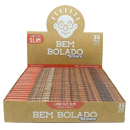 Seda Bem Bolado Brown Longa Slim King Size - Display 24 Un