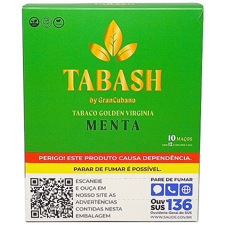 Tabaco Tabash Pré-Enrolado Menta - Display 10 Un