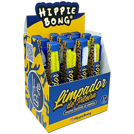 Limpador de Piteira C/ Hastes Flexíveis de Limpeza Hippie Bong - Display 12 Un