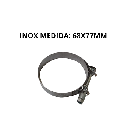 ABRAÇADEIRA AÇO INOX TUCHO PARA MANGUEIRAS DE 68 ATÉ 77 MM