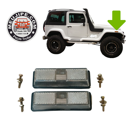 LANTERNA PISCA LATERAL TROLLER 1997 A 2008 CRISTAL - 2 PECAS