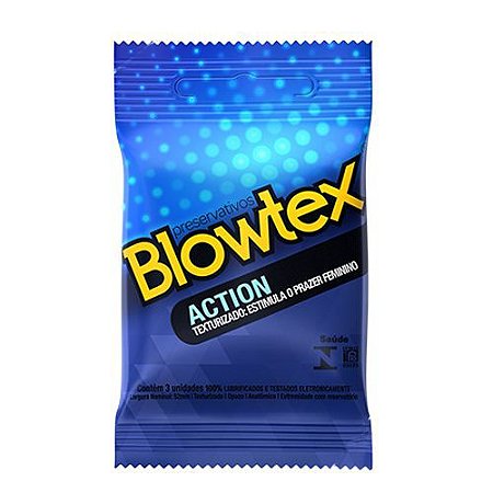 Preservativo Texturizado Anatômico - Action Blowtex