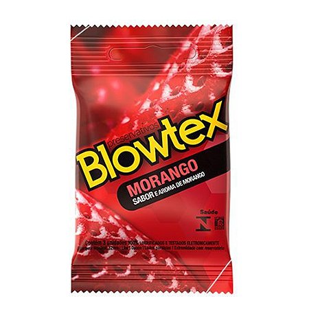 Preservativo com Sabor e Aroma de Morango - Morango Blowtex