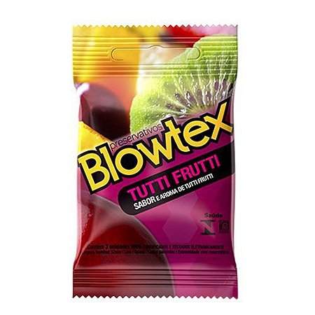 Preservativo com Sabor e Aroma de Tutti Frutti - Tutti Frutti Blowtex