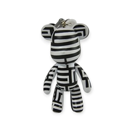 Chaveiro Urso Branco com Linhas Non-Linear Black - Popobe