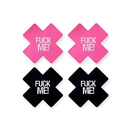 Adesivo de Seios Formato X Fuck Me Cross Pattern Nipple Pasties - Lovetoy