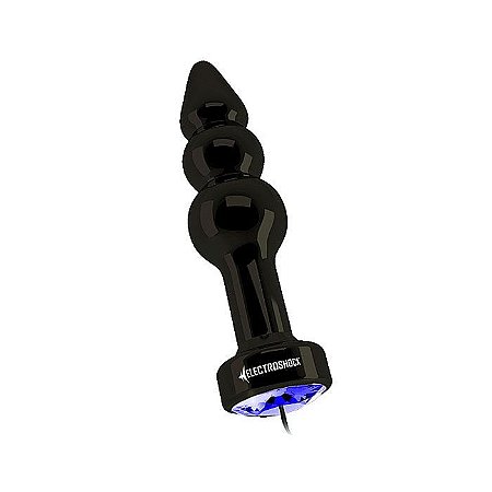 Plug com Estimulo de Eletro Shock - Ribbed Butt Plug  Gun Grey