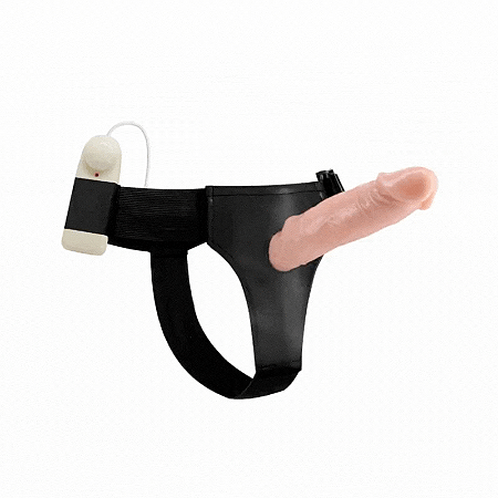Cinta Peniana Ajustável com Pênis Oco Multivelocidade 17cm x 4,5cm Jessica Strap On – LyBaile