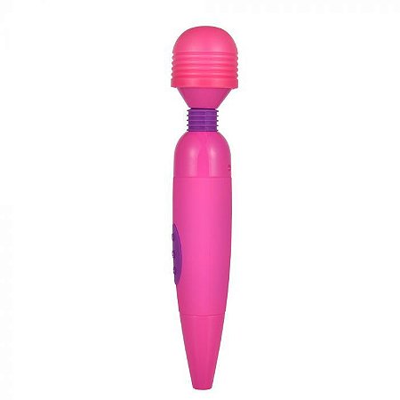 Vibrador Wand Recarregável 12 Modos de Vibrações Rosa - Lovetoys