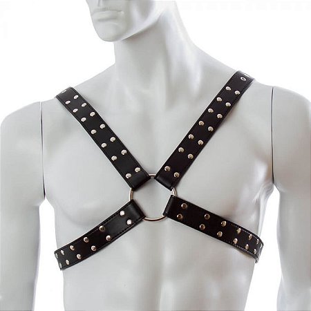 Harness Preto Com Argola - Cassius - Central - Coleção Fetiche Lovetoys