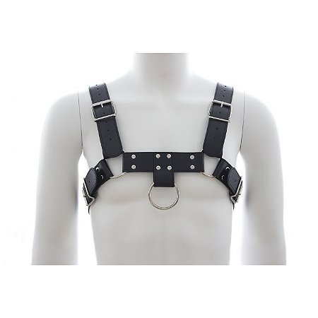 Harness Preto Com Argolas - Cedric -  Coleção Fetiche Lovetoys