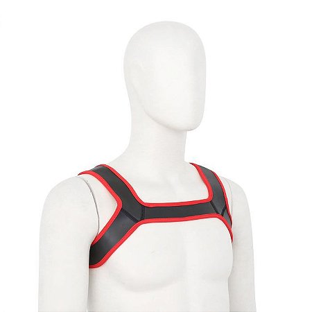 Harness Preto e Vermelho G - Apollo - Coleção Fetiche Lovetoys