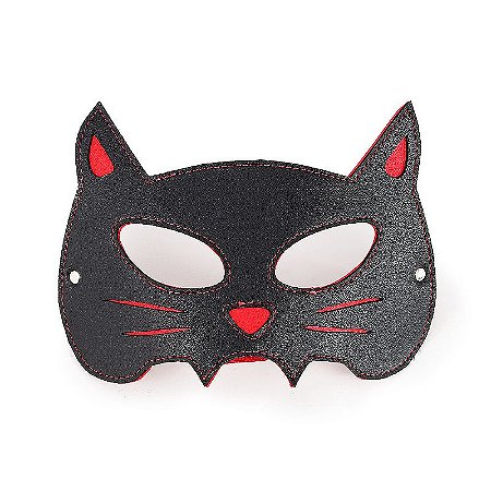 Máscara Gato Preta e Vermelha - Lovetoys