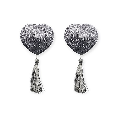 Adesivo Para Mamilos Coração Reusable Glitter Heart Tassel Nipple Pasties - Lovetoy