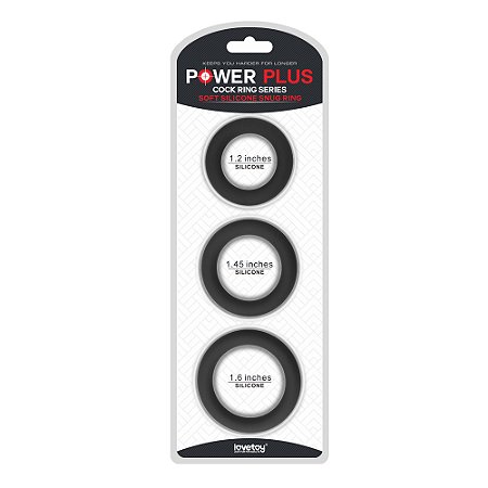 Kit Anel Peniano Power Plus Soft Silicone Snug - Lovetoy