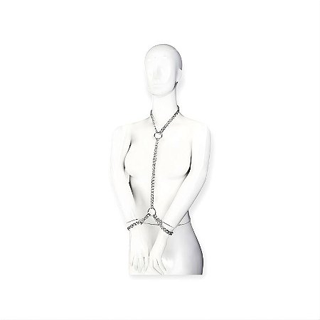 Restritor de Movimentos em Corrente de Metal com Coleira e Algema - Lovetoys