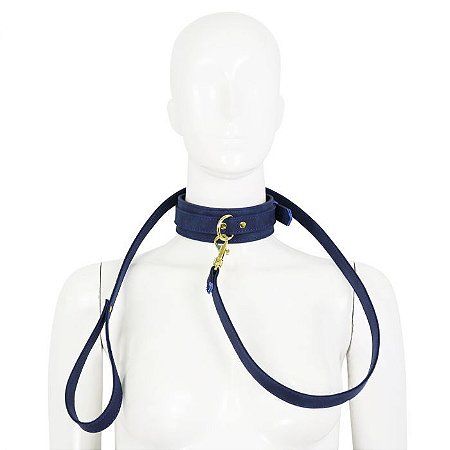 Coleira Azul com Guia Removível- Coleção Fetiche Lovetoys
