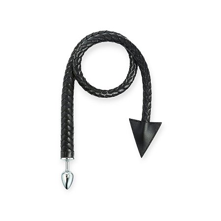 Plug Anal 8cm x 3,5cm com Rabo Diabinho em Couro Sintético 99cm Coleção Fetiche - Lovetoys