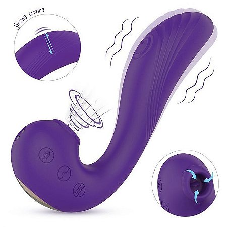 Vibrador Ponto G Recarregável com Vibração e Sucção Angel's Wing - Lovetoys