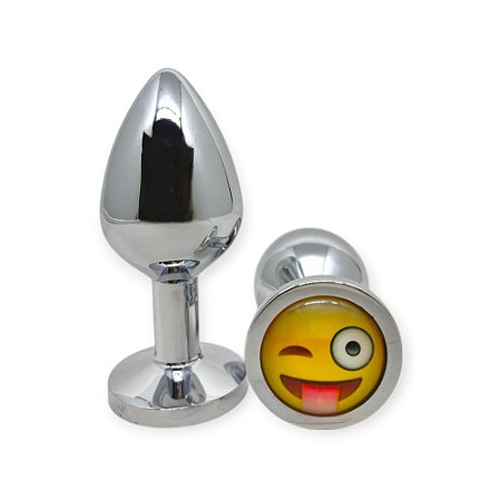 Plug Anal com Emoji em Aço Inox 8cm x 3cm - Lovetoys