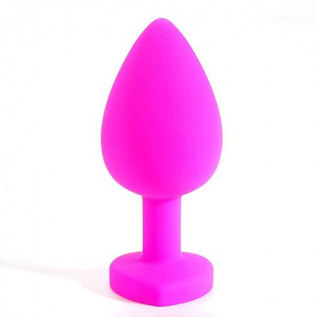 Plug Anal 8x3cm em Silicone com Pedra Pink - Lovetoys