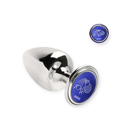 Plug Anal Cromado Signo Aquário M - Hard