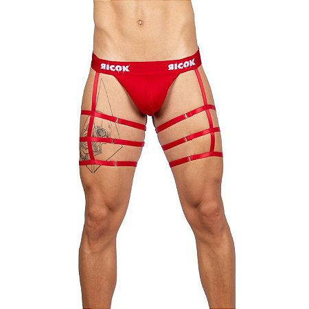 Cueca Jockstrap com 3 Ligas Vermelha G - Ricok