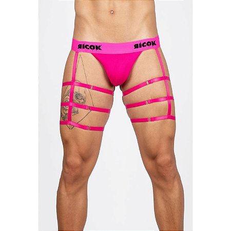 Cueca Jockstrap com 3 Ligas Pink G - Ricok