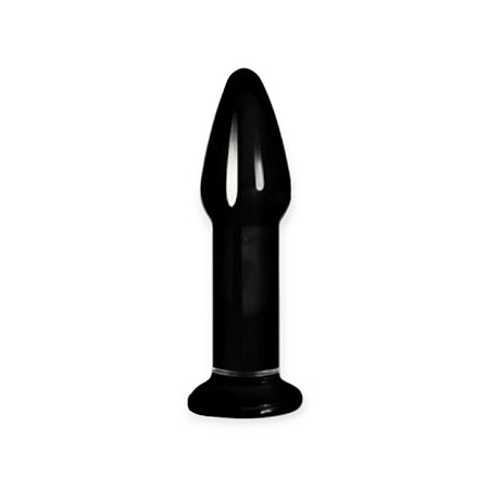 Plug Anal de Vidro 12,2cm Lovetoy Glass Romance Preto - Lovetoy