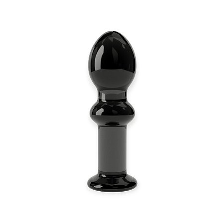 Plug Anal de Vidro 11x2,5cm Preto Glass Romance - Lovetoy