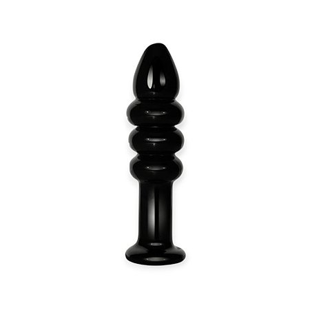Plug Anal de Vidro 13x3cm Preto Glass Romance - Lovetoy