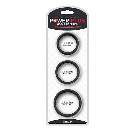 Kit Anel Peniano Power Plus Ring Pro Preto - Lovetoy