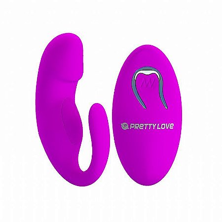 Vibrador para Casal Controle 12 Vibrações Tiffany Roxo - Pretty Love