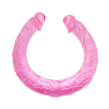 Dildo Duas Pontas 44x3,5cm Double Dones Roxo - LyBaile