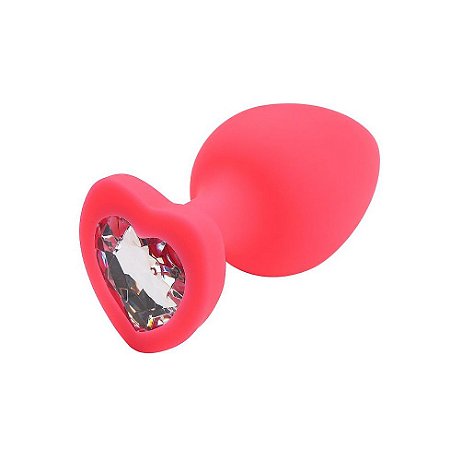 Plug Anal em Silicone com Base de Coração Pink M - SI