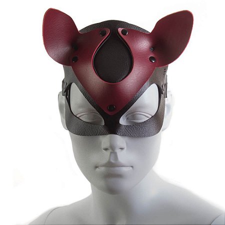 Máscara de Gato Vermelha e Preta - Coleção Fetiche Lovetoys