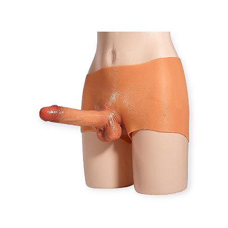 Cueca em Silicone com Pênis Realístico 18,5cm x 3,8cm - SI