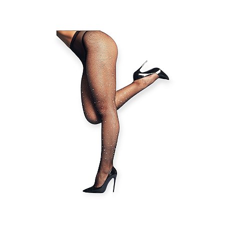 Meia-Calça Arrastão com Strass - Yaffa