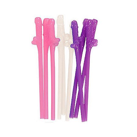 Canudos em formato de pênis Flexible Dicky Straws